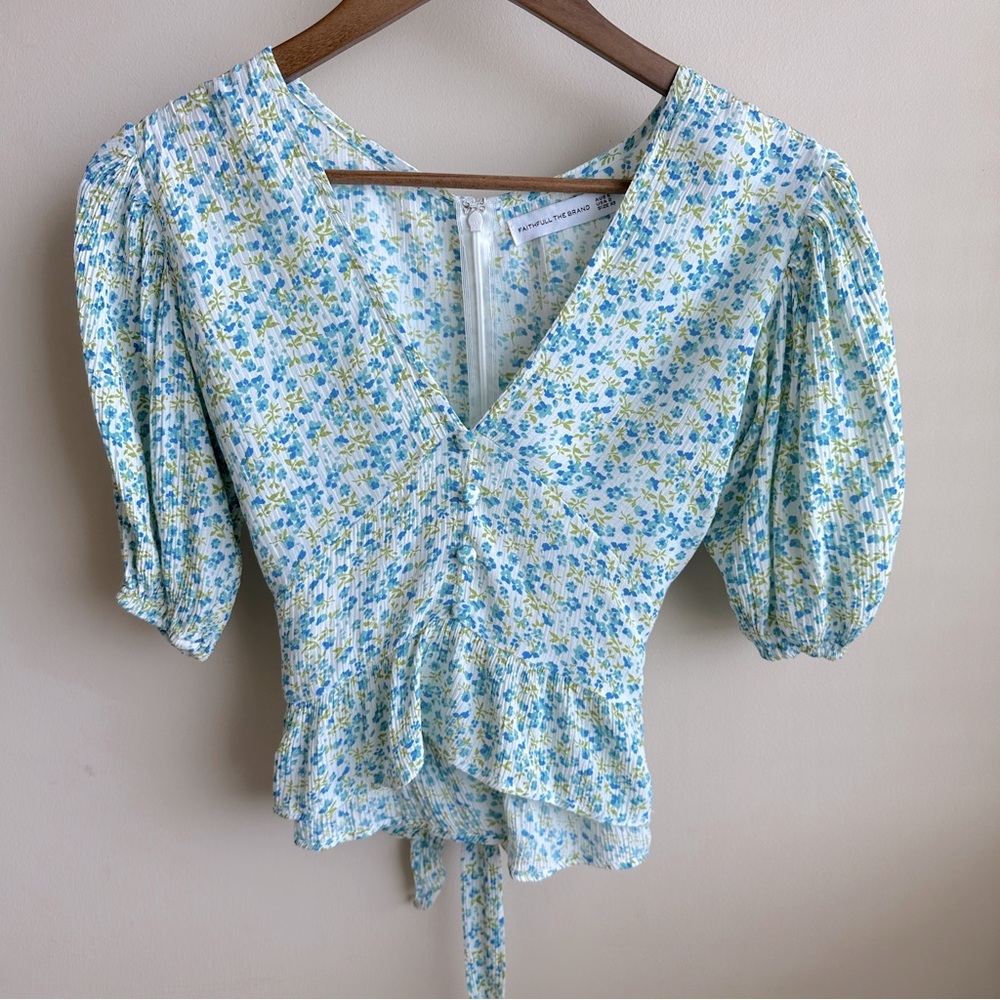 Faithfull The Brand Floral Light Smocked Blouse